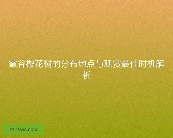 霞谷樱花树的分布地点与观赏最佳时机解析 霞谷樱花树的分布地点与观赏最佳时机解析